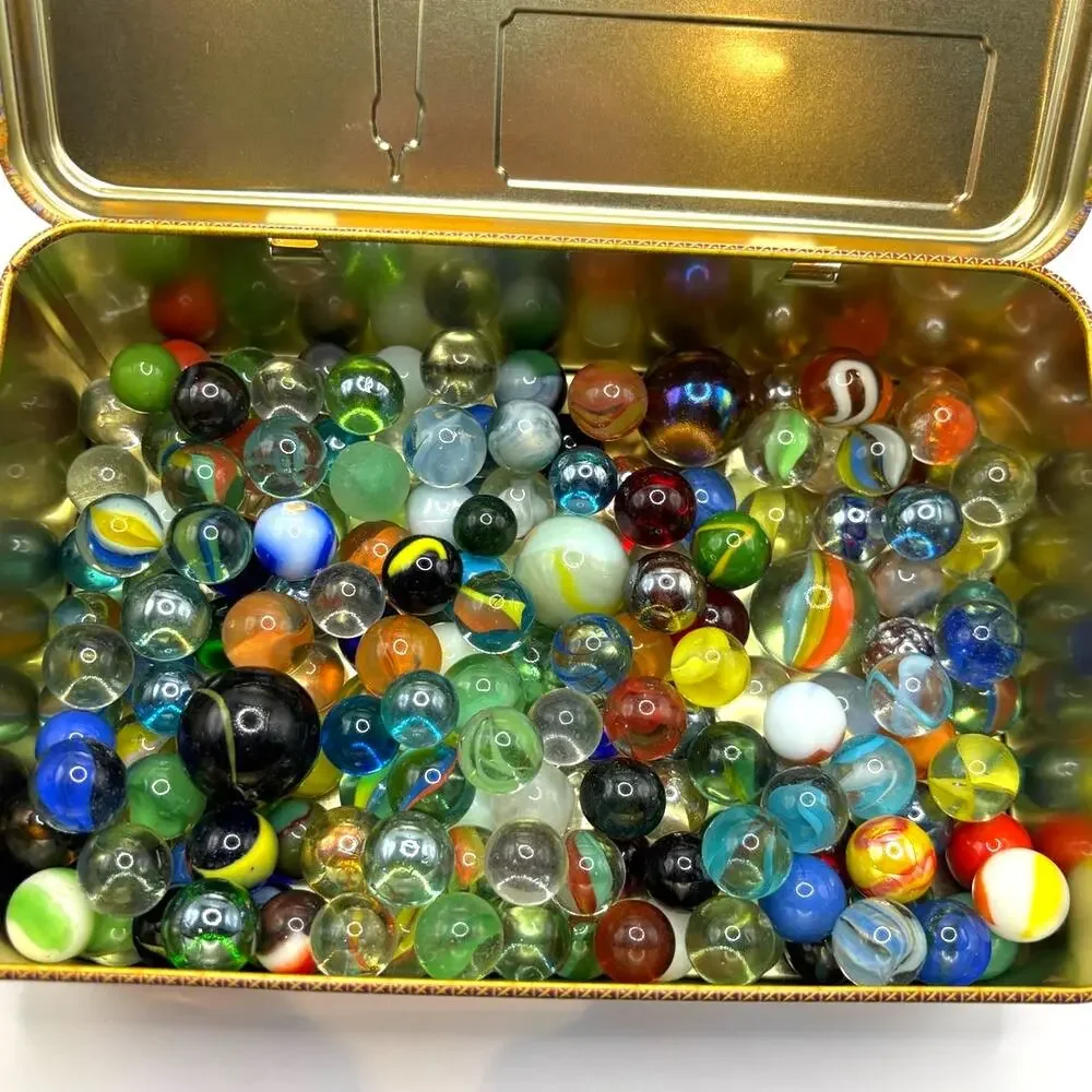 1.88 lbs Vintage Marbles with Possible Uranium, Akro, Vitro, Jabo